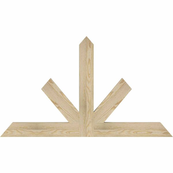 Ekena Millwork Saratoga Rough Sawn Timber Gable Bracket, Douglas Fir, 48"W x 28"H x 2"D x 4"F, 14/12 Pitch GBW048X28X0204SAR00RDF - main